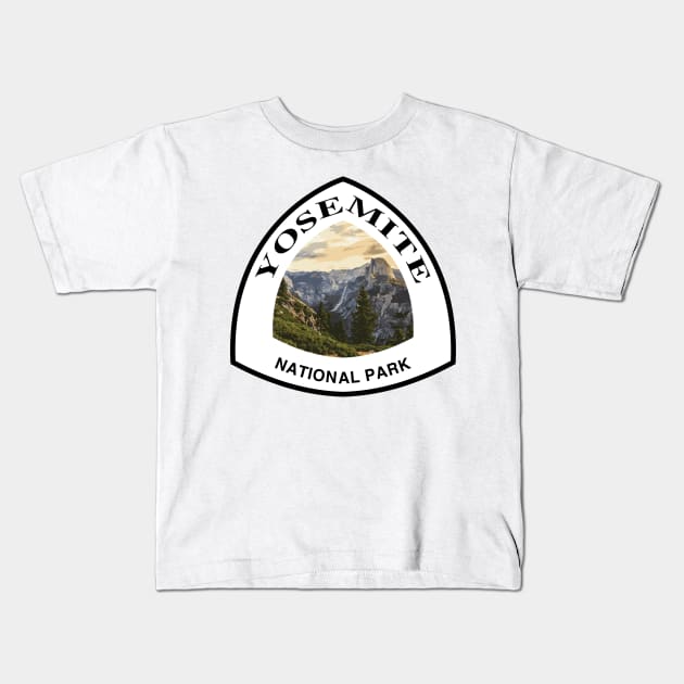 Yosemite National Park shield Kids T-Shirt by nylebuss